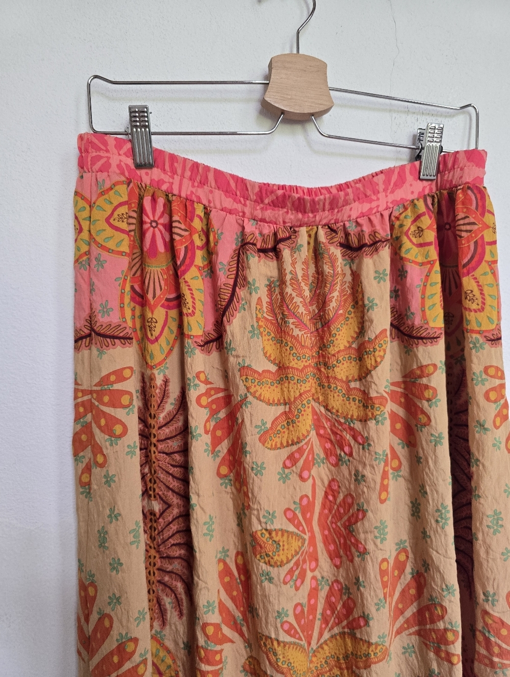 NWOT Calypso St Barth Boho Mandala Print Midi Skirt Coral Peach Size M - Picture 3 of 12